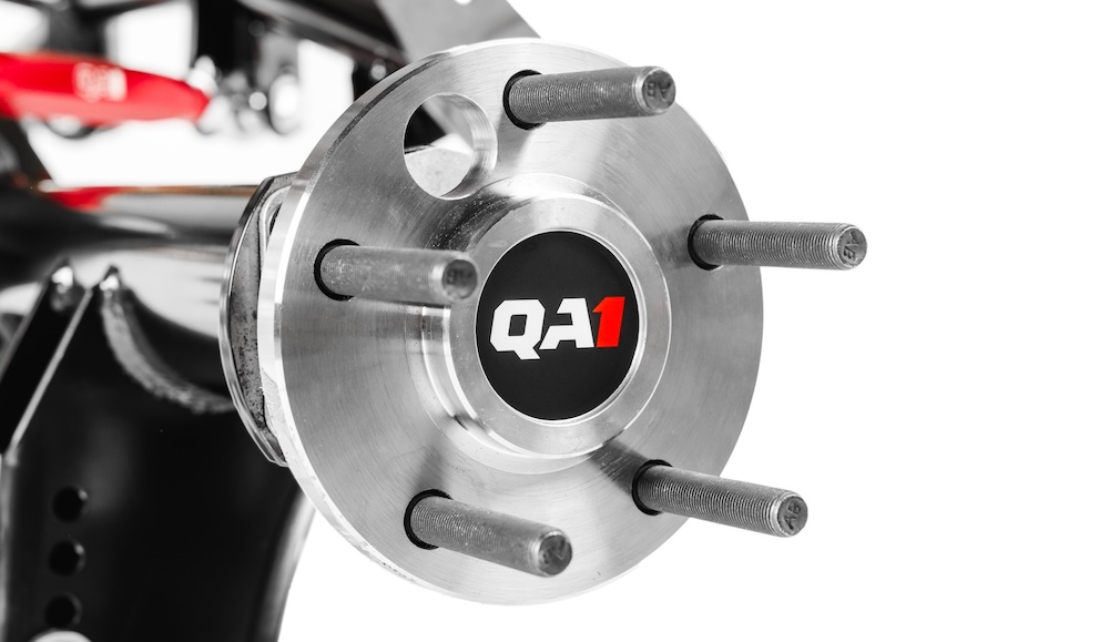 QA1’s 9-inch rearend includes 31-spline axles rated for 650 horsepower, pre-installed roller bearings, and pressed-in wheel studs for high durability and easy installation. QA1’s 9-inch rearend includes 31-spline axles rated for 650 horsepower, pre-installed roller bearings, and pressed-in wheel studs for high durability and easy installation.